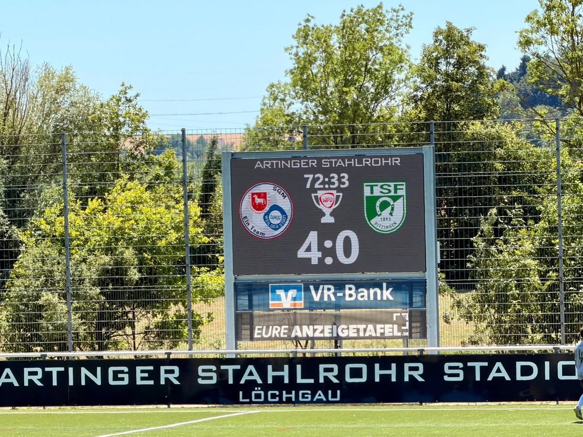 Anzeigetafel: 4:0 im Pokalfinale