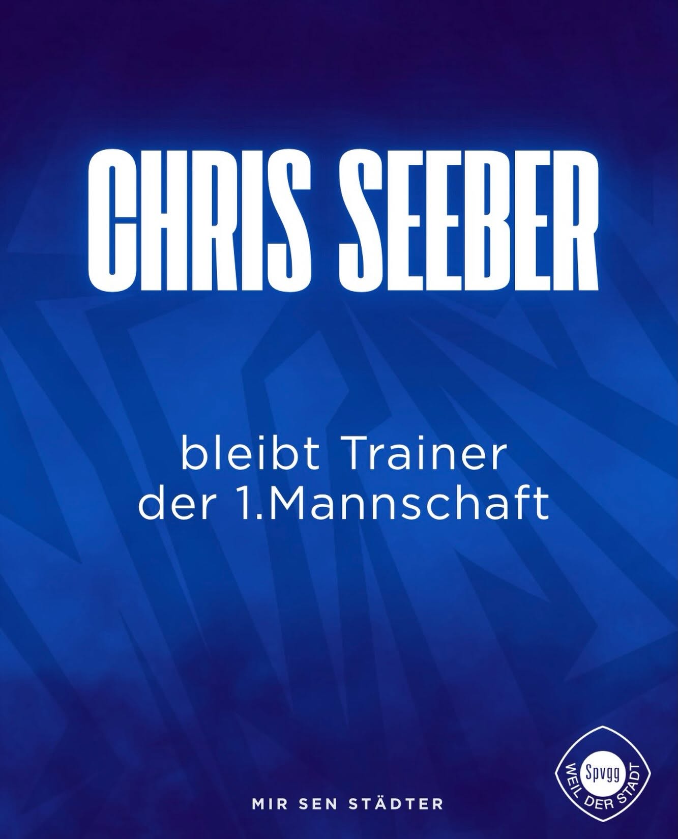 Grafik: Chris Seeber bleibt Trainer der 1. Mannschaft